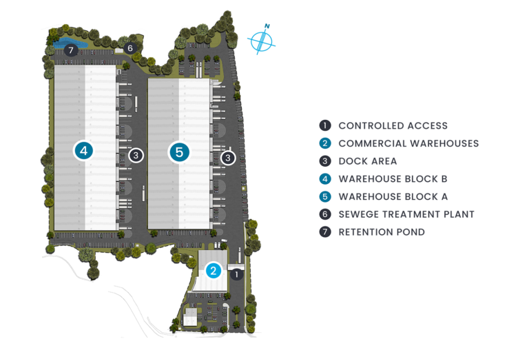 Top view of Ascend Coyol Master Plan with key areas highlighted
