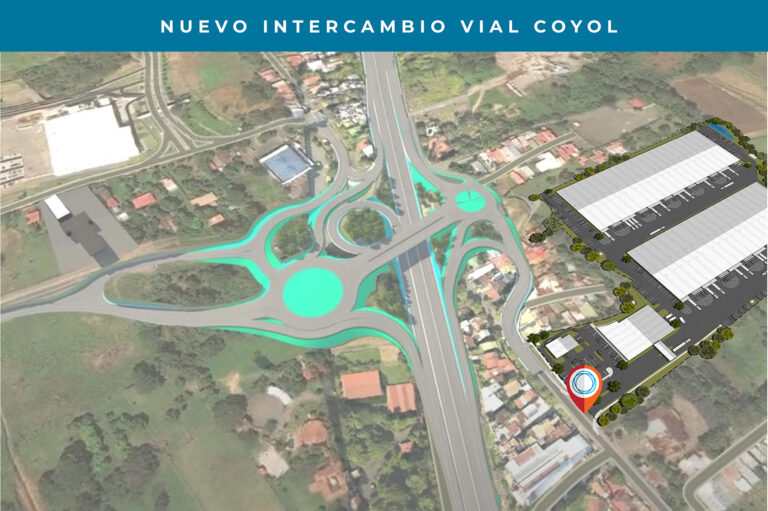 Mapa del Nuevo Intercambio Coyol y Master Plan industrial de Ascend Coyol